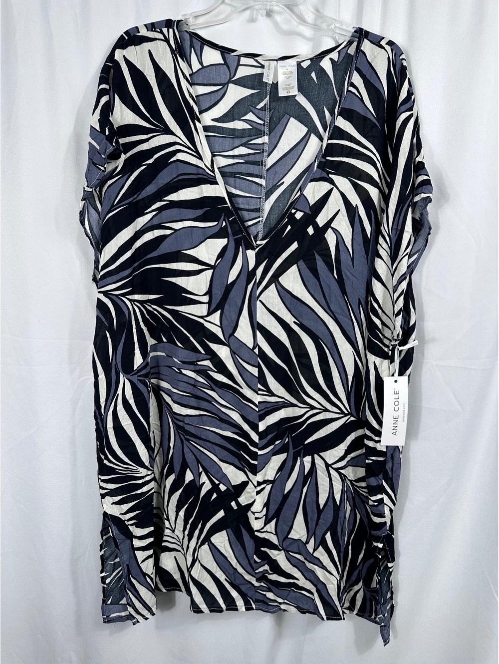 Anne Cole Black and White Rayon Swim Cover Dress Medium